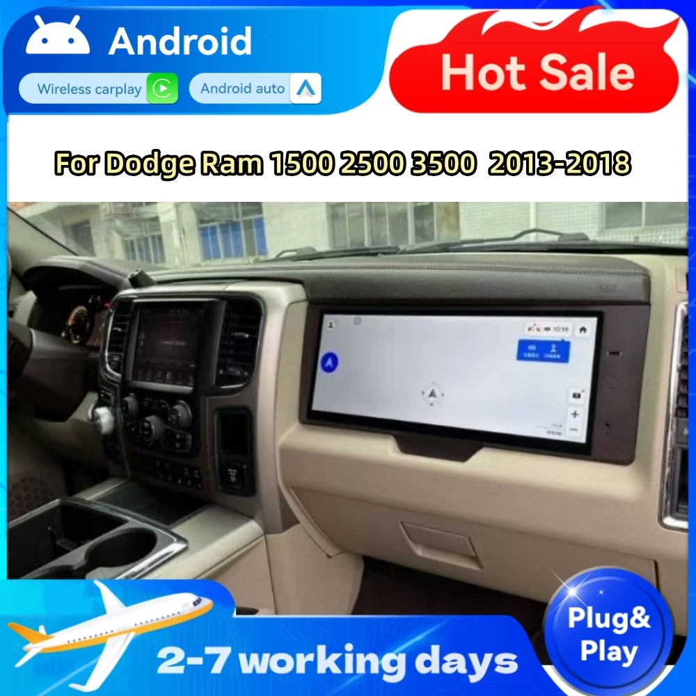 For Dodge Ram 1500 2500 3500 2013 - 2018 Android Auto Wireless Carplay Car Co-pilot Display Radio Passenger Multimedia Player