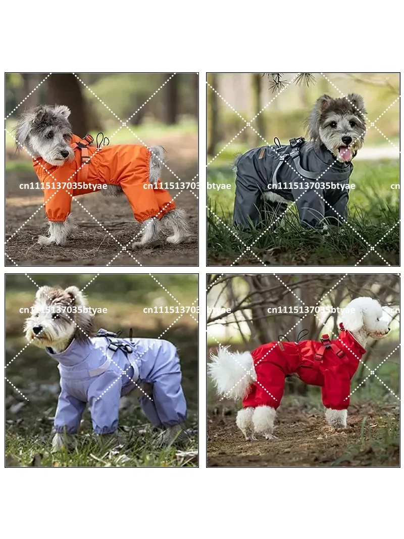Dog Raincoat with Harness - Adjustable Waterproof Reflective Jacket for Small Dogs (Outdoor Protection for Chihuahua & Yorkie)