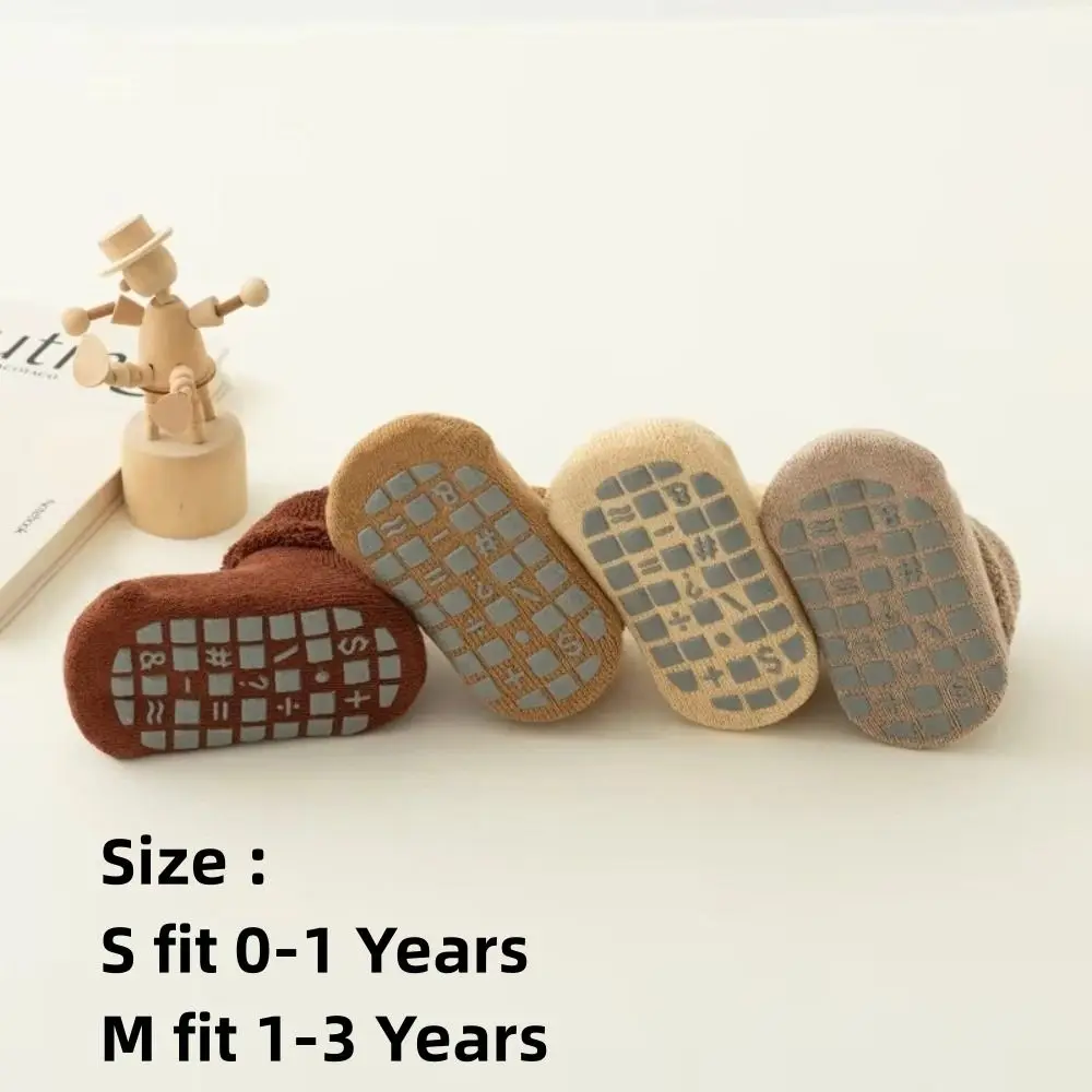 جديد 0-3Year الاطفال الجوارب الصوفية الشتاء سميكة الدافئة المخملية بطانة الثلوج جوارب يمكن السير بها على الأرض بلون الوليد الأحذية طفل رضيع الجوارب #4