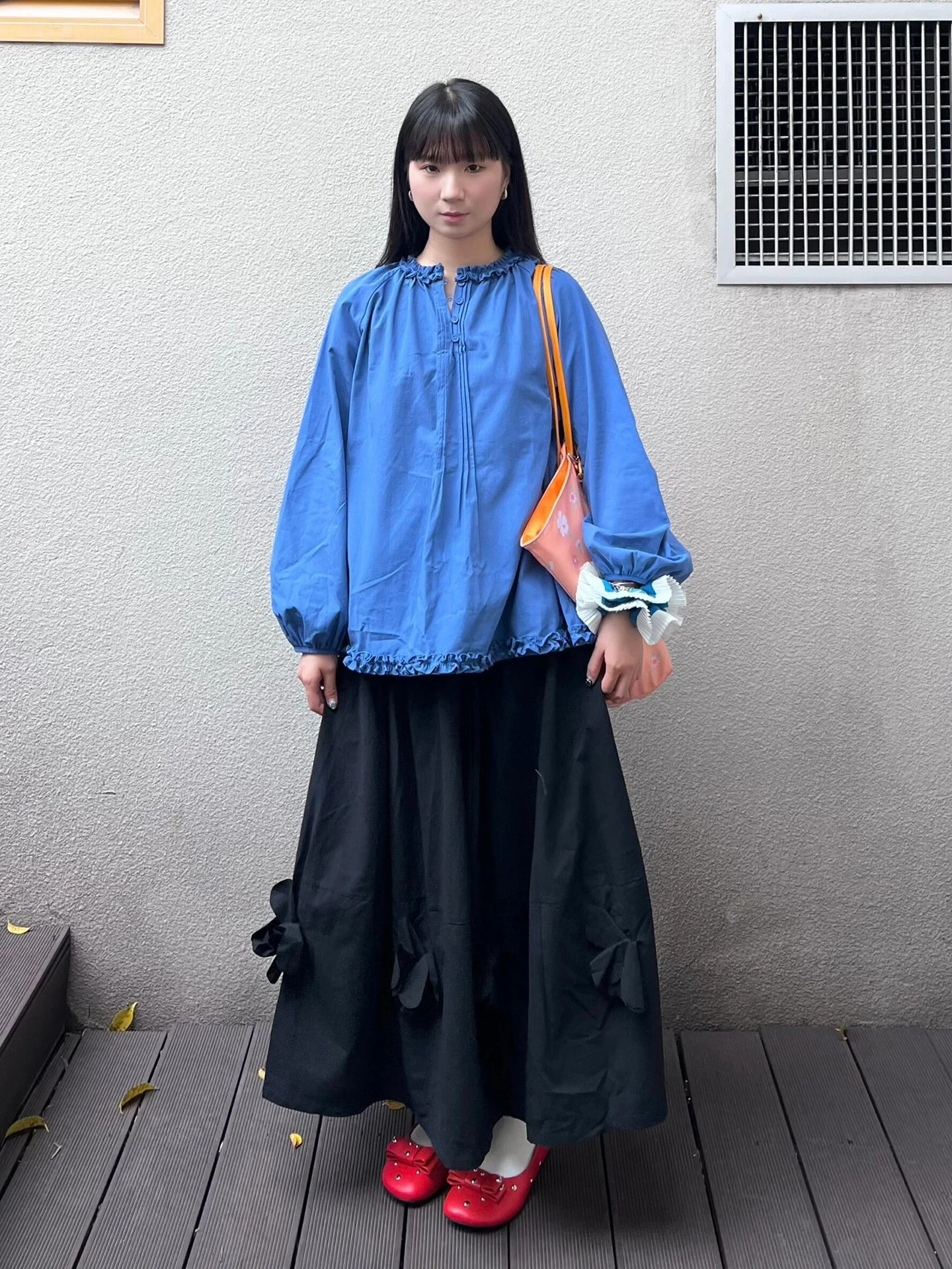 

DesiGar Klein Blue Lantern Sve irt Floral Collar Wooden Ear Trim Casual Sle Long Sve Women's Top for Winter