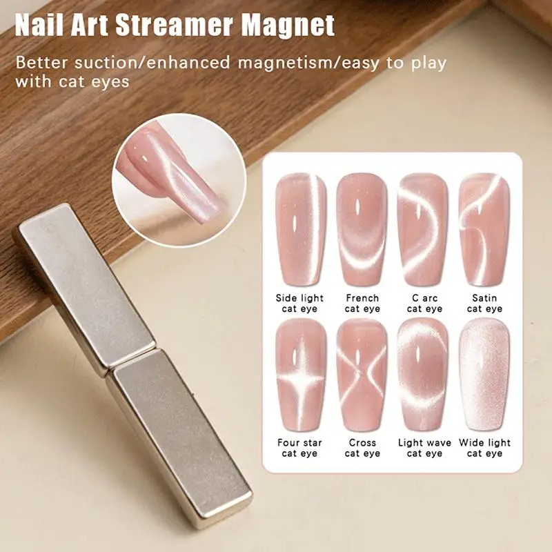 Super Strong Thick Strip Magnet Cat Eye Magnet For Nail Gel Polish 3D Line Strip Effect French Multi-Function Magnet Pen Tools