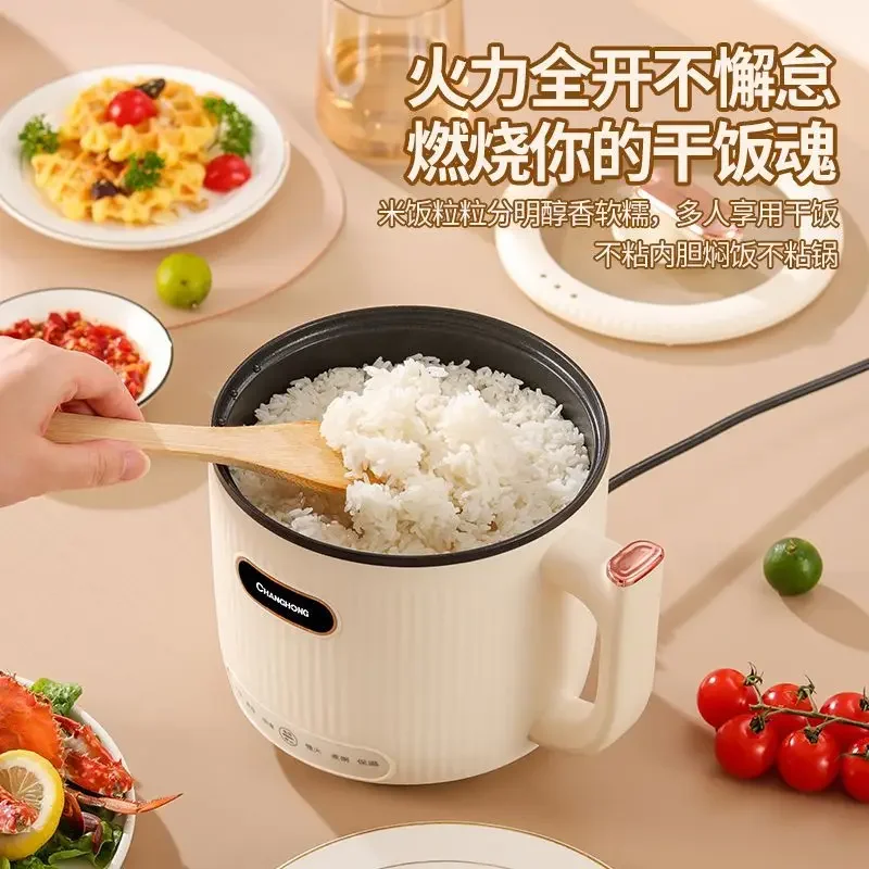 Changhong-Olla de Cocina eléctrica para dormitorio de estudiantes, olla eléctrica pequeña para el hogar, olla multifuncional para hervir y freír al vapor