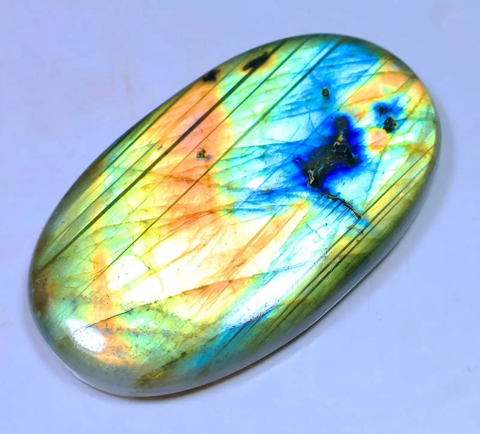 Natural Labradorite Multi Fire Oval Cabochon Loose Gemstone Healing