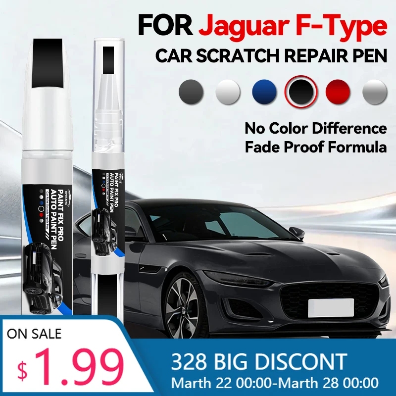 

Ремонтный карандаш для краски Jaguar F-Type 1996-2026, средство для удаления царапин, аксессуары для авто, черный/белый