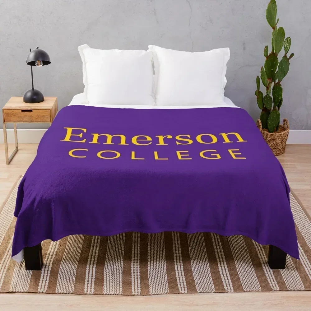 

Emerson College Throw Blanket Personalized Gift Soft Plaid warm for winter Multi-Purpose Blankets