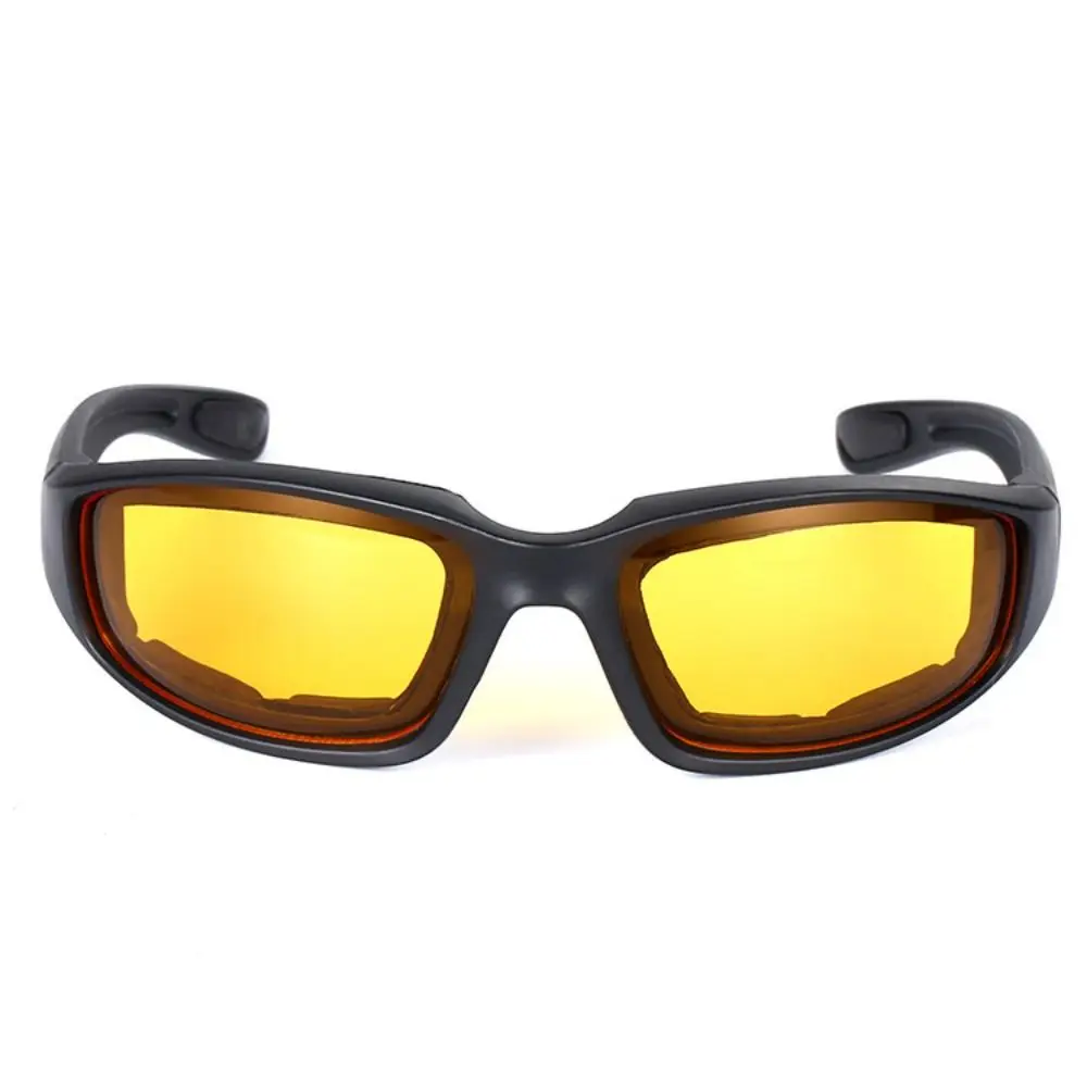 Winddichte Punk-Sonnenbrille mit gelben Gläsern, UV-Schutz, Dekorationszubehör, Motorradbrille, schwarze Farbtöne