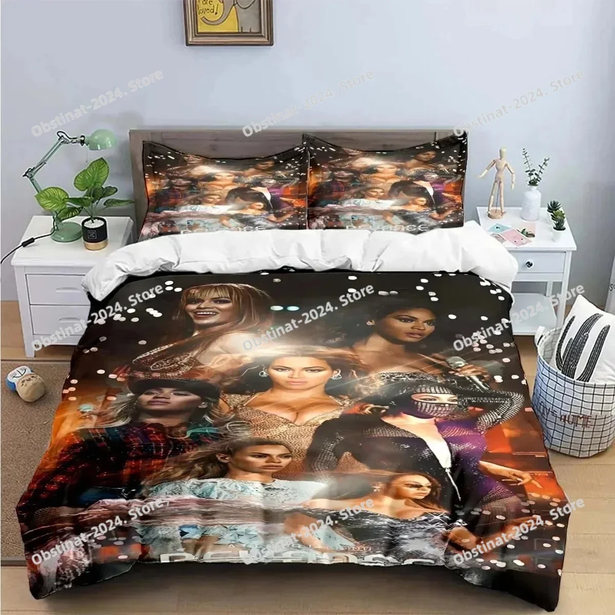 

Pop Female Singer B-Beyonce Bedding set Printed Duvet Cover Pillowcase Single Double Queen Super King Size Sets