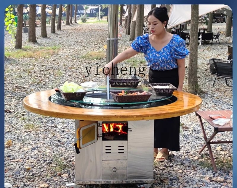 

TWR firewood burning outdoor courtyard firewood stove earth pot iron pot stove