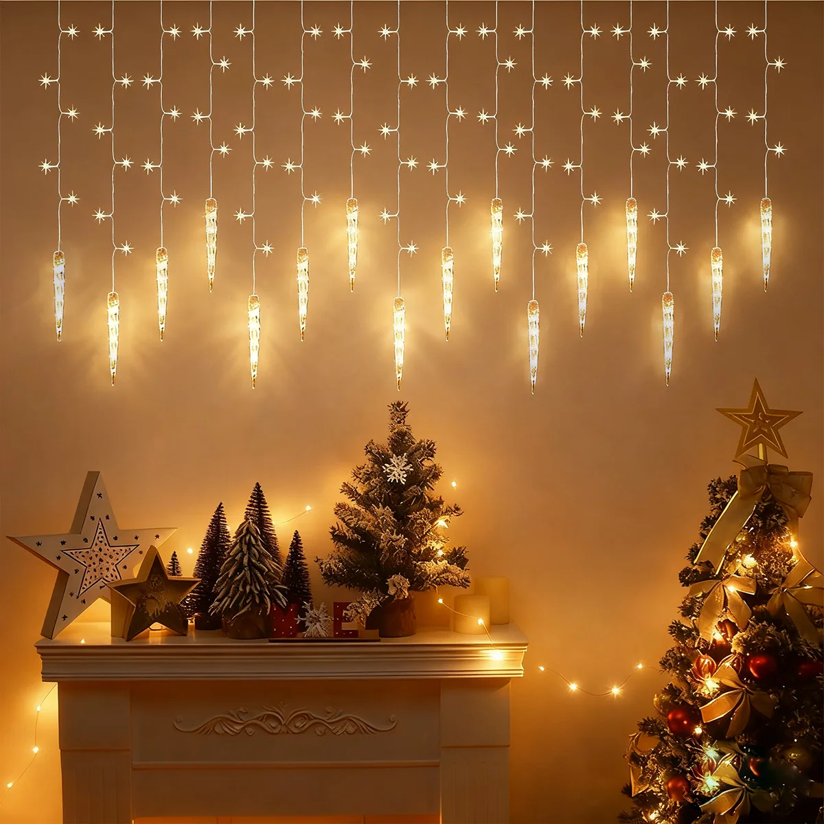 Guirnalda de luces navideñas c - String Curtain Light reseña y precio