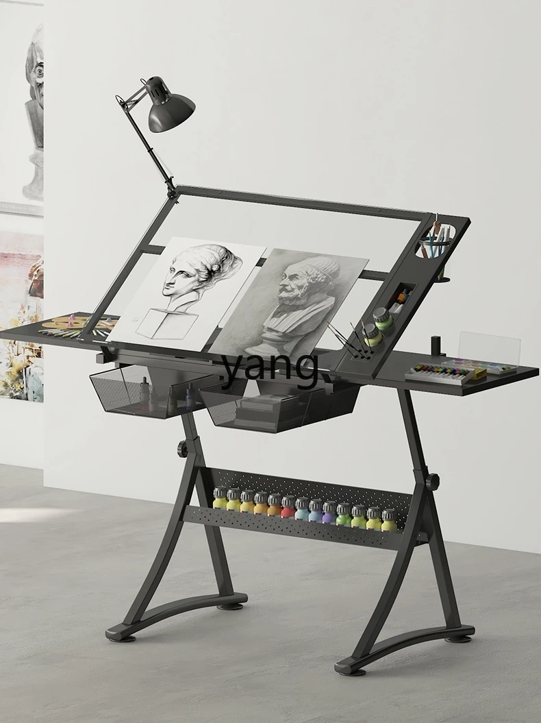 Yjq Adjustable Painting Table Art Drawing Drafting Table Desk Workbench Table