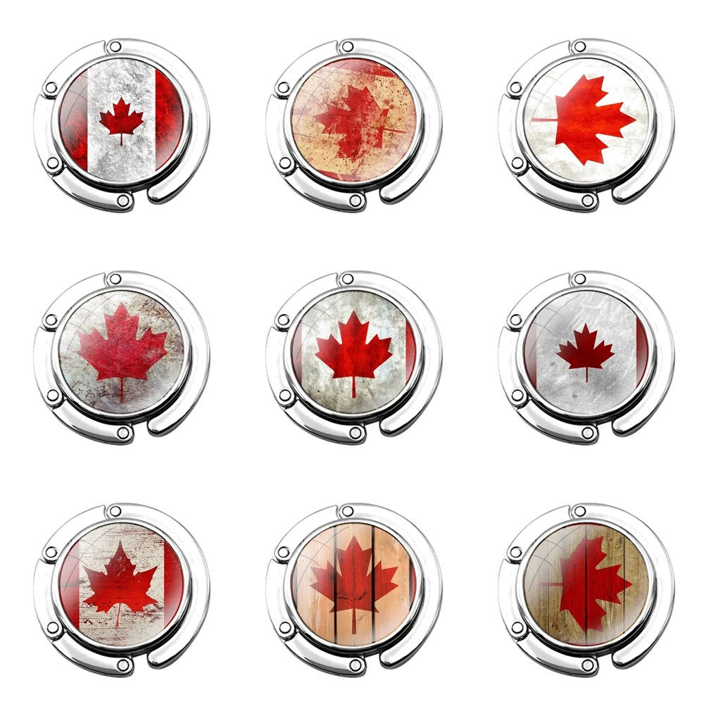 Canadian Flag Foldable Purse Hook for Women's  Table Handbag Storage Folding Decor Table Hook