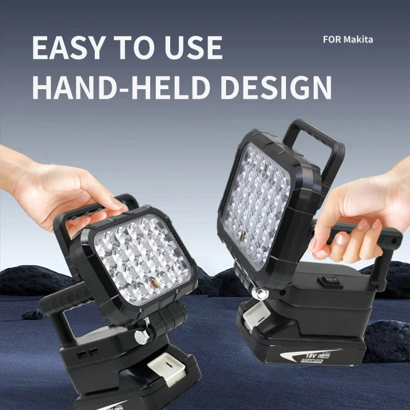 

Для Makita светодиодная рабочая лампа 18 В литий-ионный аккумулятор аксессуар инструмент свет фонарик фонарь кемпинг портативное аварийное освещение