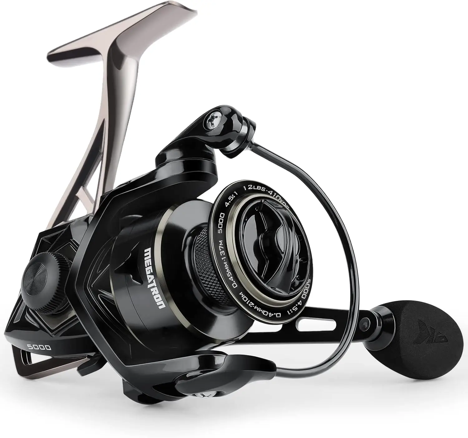 Spinning Reel, Freshwater and Saltwater Spinning Fishing Reel, Rigid Aluminum Frame 7+1 Double-Shielded Stainless-Steel BB, Over