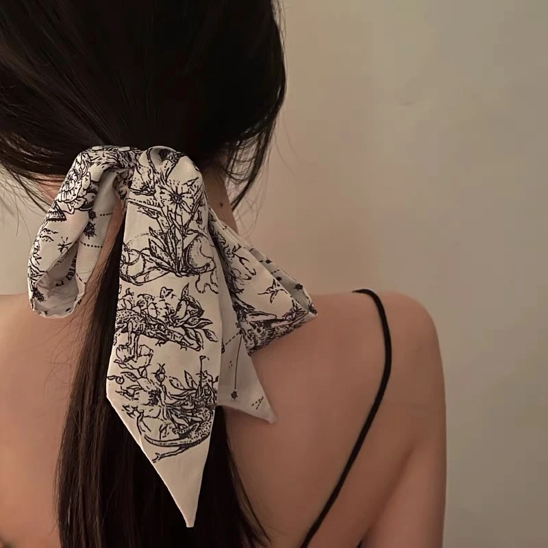 Fashion Skinny Scarf Women Luxury Brand Twill Printing Tie Bag Handle Ribbon Hair Band Women\'s Headscarf New Design Silk Scarves