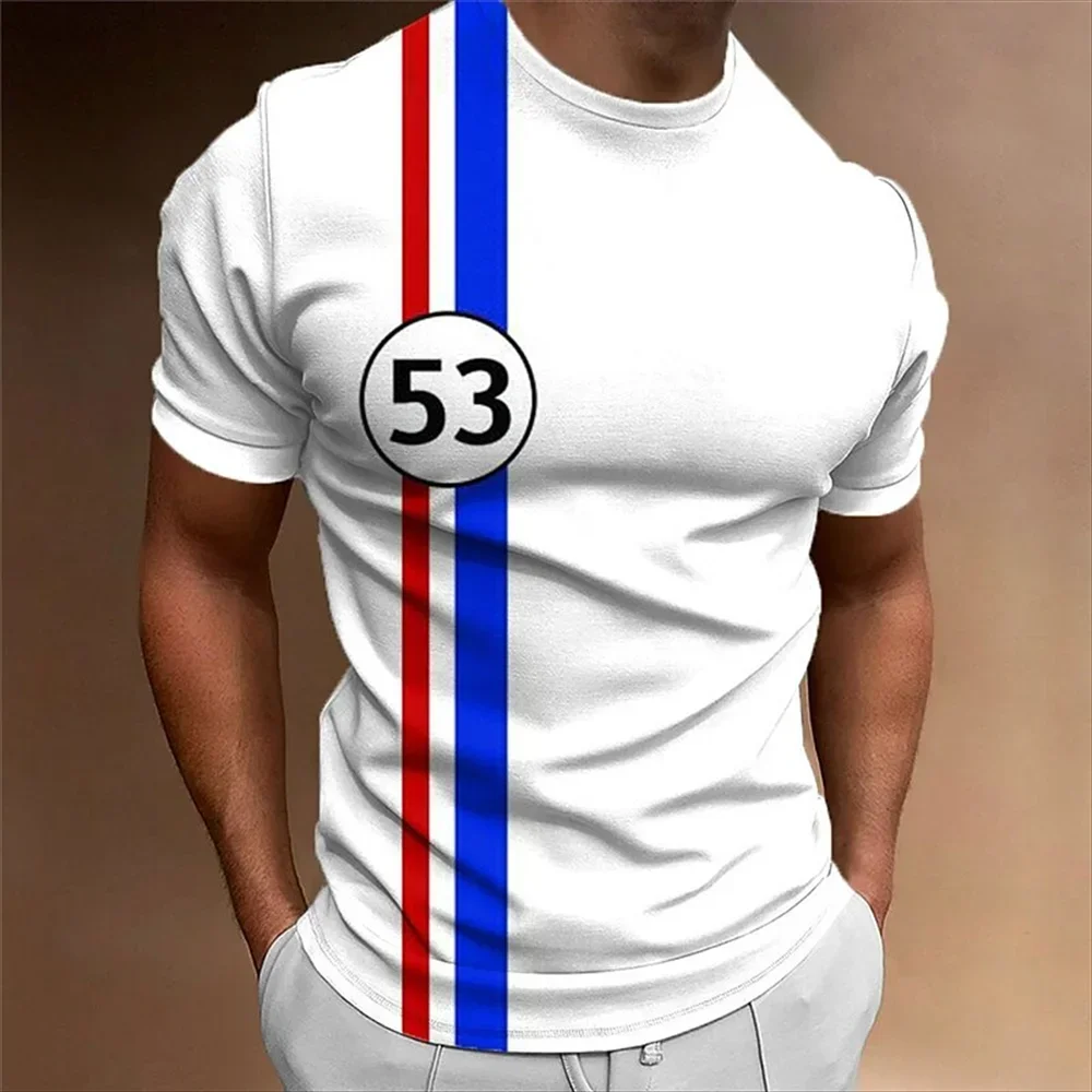 Fashion Striped T-Shirts For Men 3d 53 Print Pattern Short Sleeve Tees Summer Casual T-Shirt Men Clothing Simple Streetwear Tops