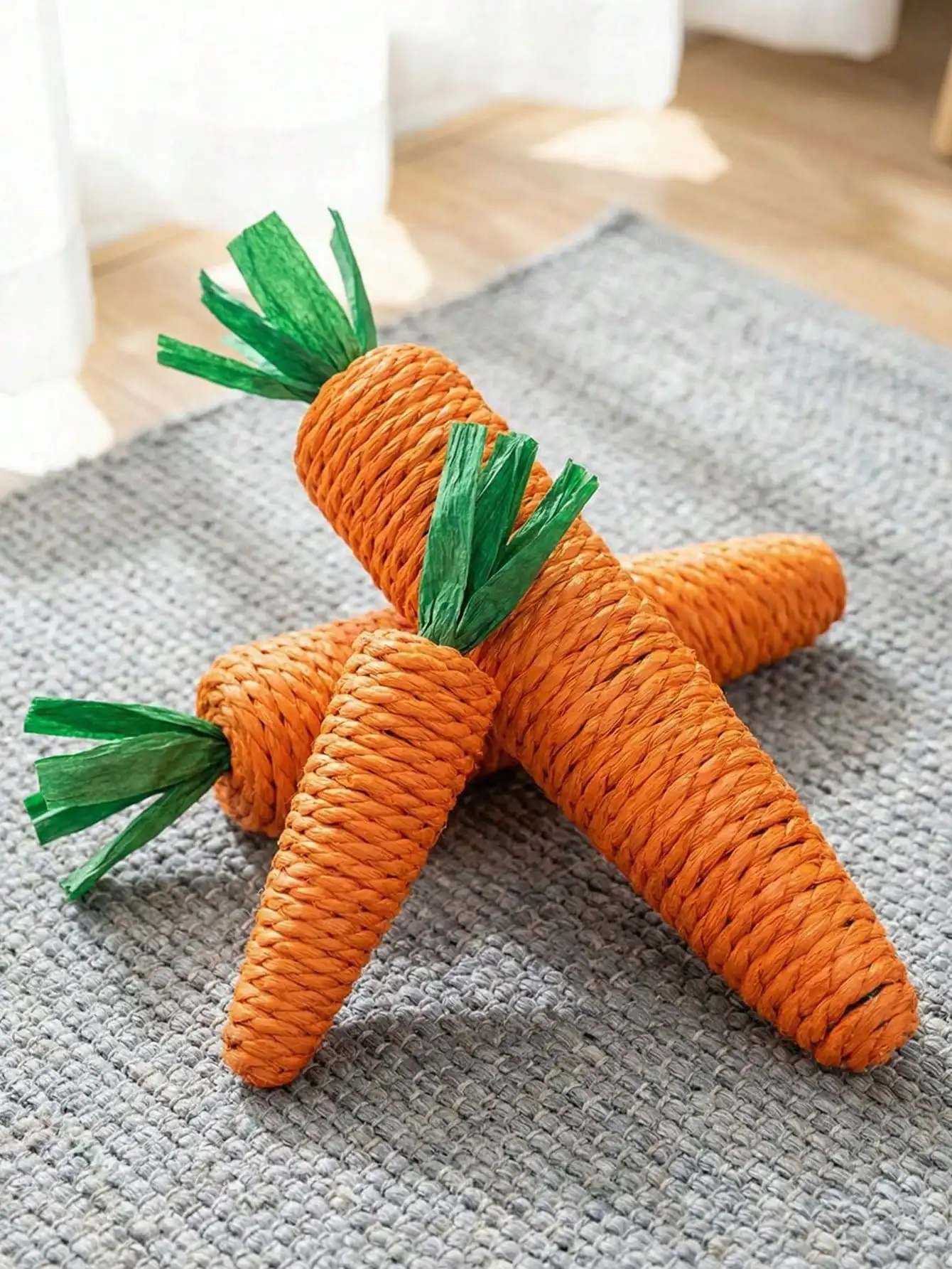 1pc Carrot Shaped Interactive Cat Toy, Made Of Sisal Rope, Helps Cats Scratch, Bite And Grind Teeth. Filled With Sand To Make Sounds, Attracting Cats. Available In Large And Small Sizes, Suitable For  image 3