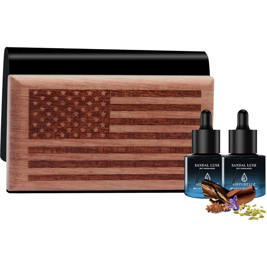 معطر هواء للسيارة يدوم طويلاً للرجال والنساء لمدة 90+ يومًا مع عطر من خشب الصندل الحار يتضمن عبوات 2 × 8 مل
