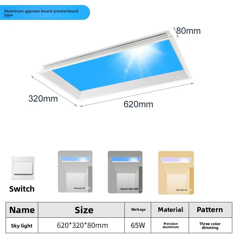 Ultradunne plafondlamp met hemelraam creëert illusie van natuurlijk licht voor slaapkamerlounge sfeerverlichting plafondlamp