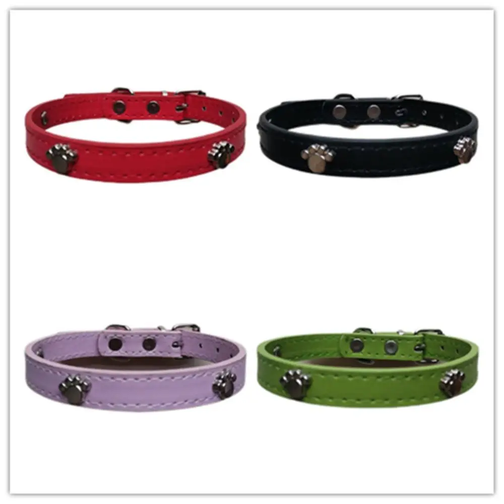 Pet Products Adjustable Pet Neck Collar Leather Colorful Cat Collar Exquisite Cool Pet Neck Strap Photograph