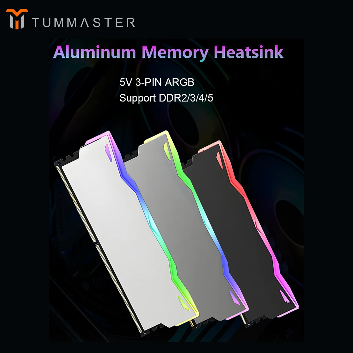 

TUMMASTER 5 В 3-контактный ARGB радиатор памяти для ПК ОЗУ охлаждающий жилет для памяти настольного компьютера DDR2/3/4/5