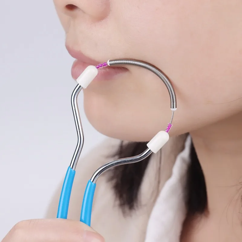 2pcs Portable Handheld Painless Facial Hair Removal Spring Roller, for Lip, Eyebrow, Etc