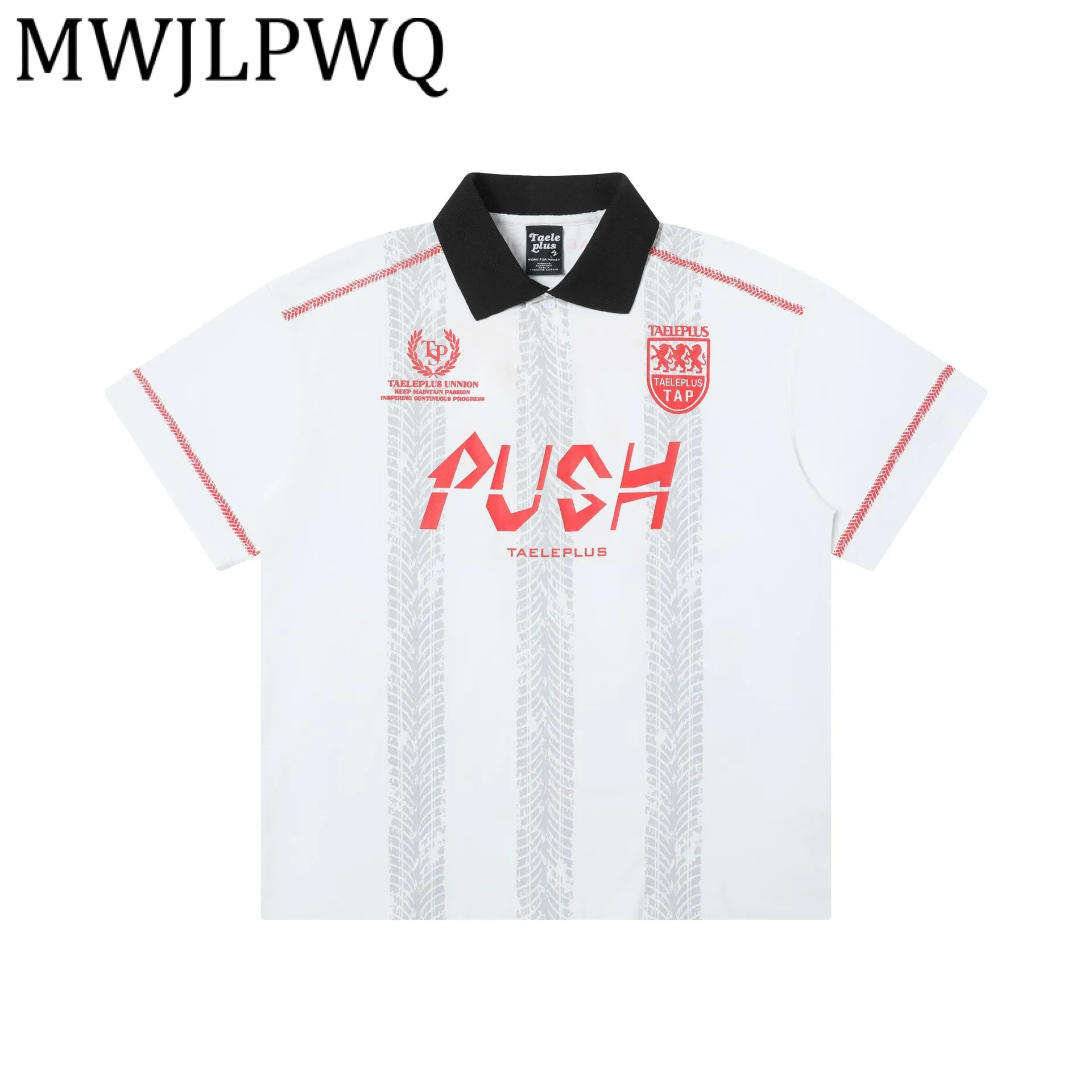 

MWJLPWQ Street Printed Shirt Male American Style Short Sleeeve Modish Lapel Contrast Color Men's Casual Tops 2025 Summer 12568