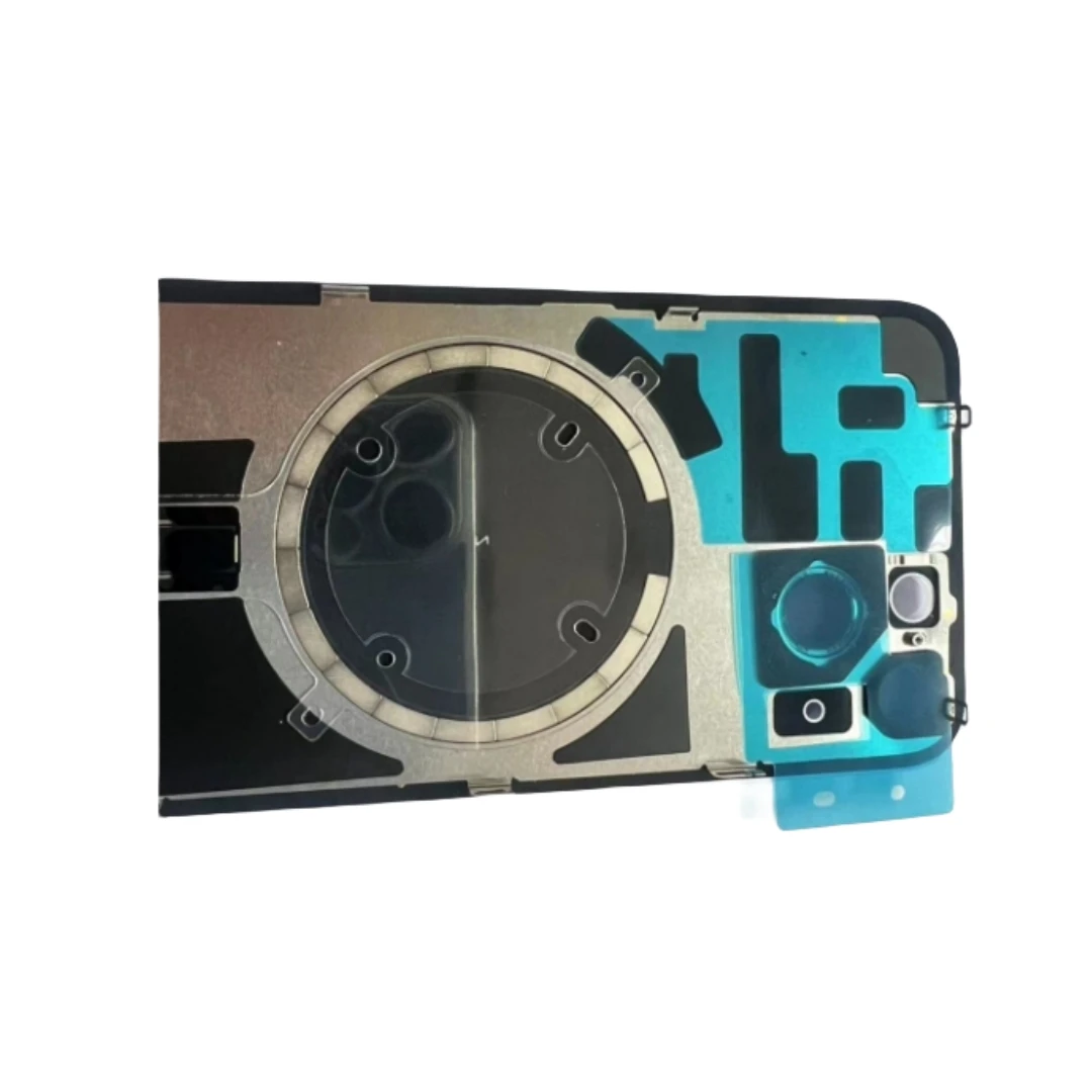 Back Cover Glass With Iron Plate Magsafe Magnetic Metal Ring Replacement For iPhone 14 plus Rear Door Housing Repair