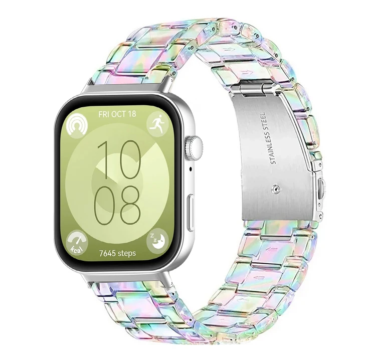Buntes klares Harzarmband für Huawei Watch Fit 3/4/4pro Smartwatch-Armband Correa für Huawei Watch Fit 3/4/4pro Armband
