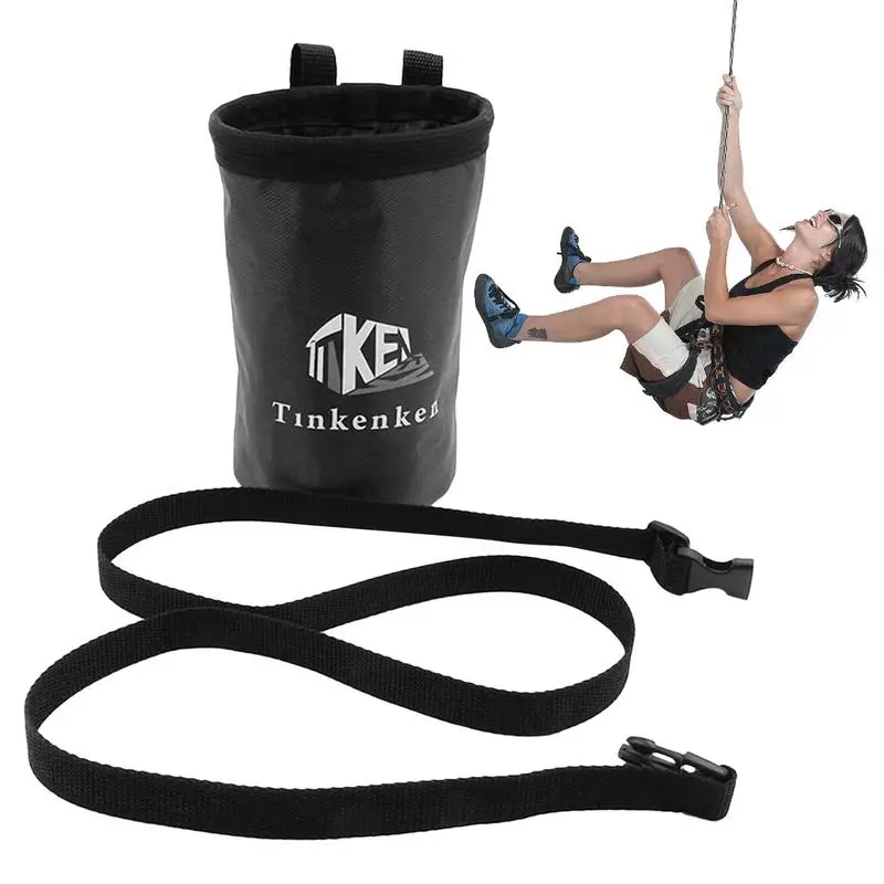 

Chalk Bag For Rock Climbing Drawstring Rock Climbing Chalk Bucket High Capacity Leakproof Magnesia Sack With Adjustable