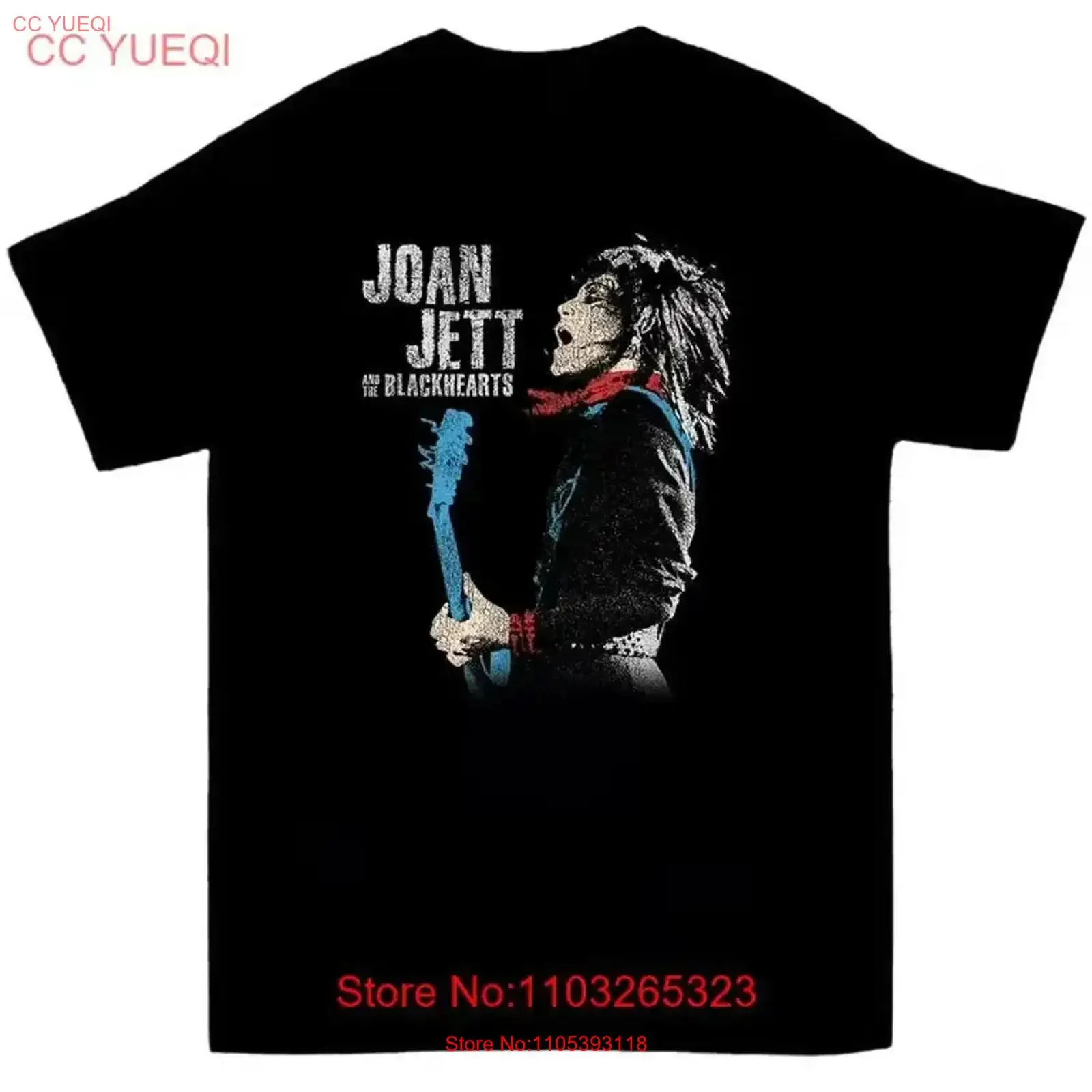 Camiseta de rockera de Joan Jett and the Blackhearts IN0157, estilo vintage, lavada, unisex, transpirable, versátil, con gráficos de moda, ropa urbana