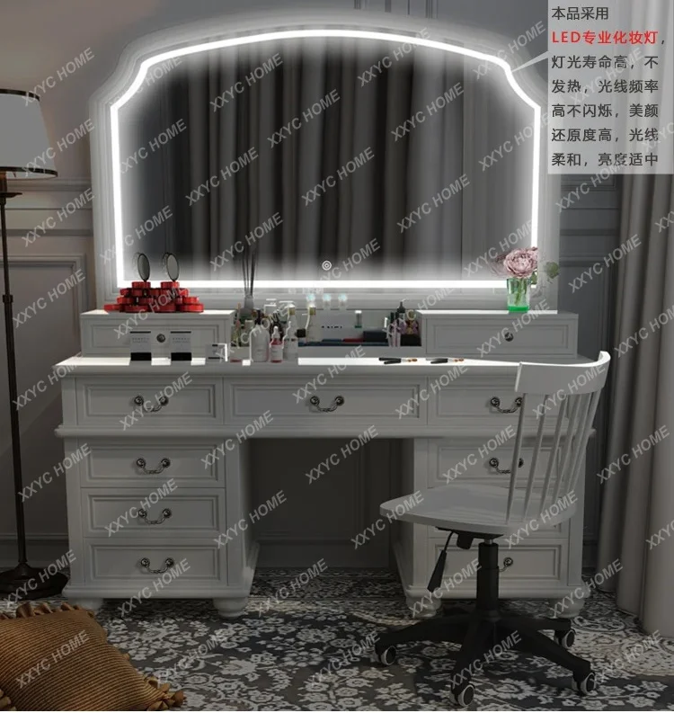 

Throne White Mirror Vanity Table Living Rooms Luxury Salon Drawers Dresser Living Room Beauty Compact Vestidores Home Furniture