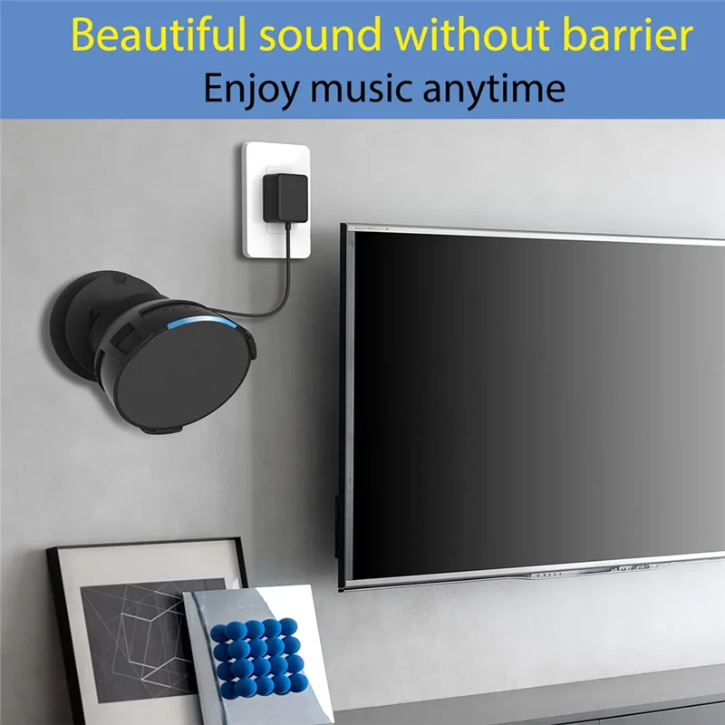 Wall Mount Speaker Holder For Echo , Indoor Sound Box Bracket Built-In Cable Management, Home Decoration Accessory