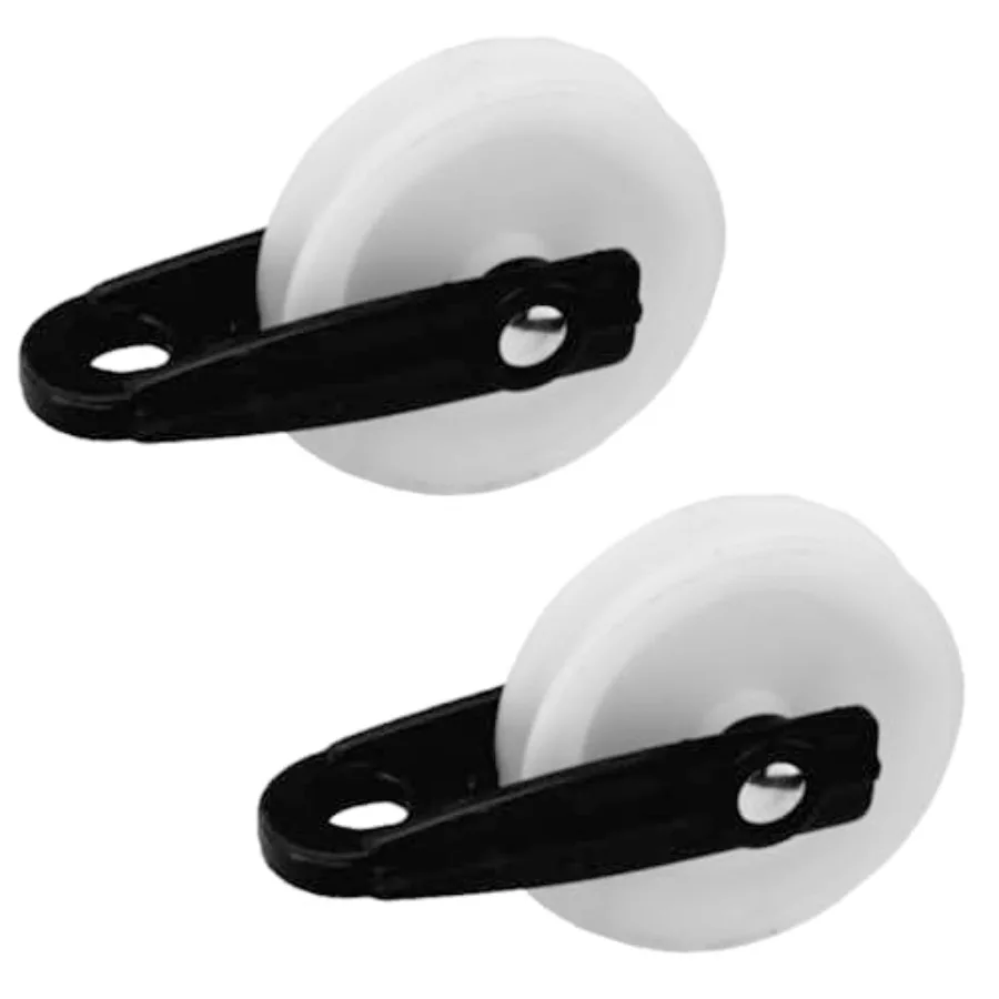 2Pcs Nylon Clothesline Pulley 2 inch Diameter Rope Pulley for Outdoor Clotheslines, Clothes Line Pulley Kit, Wire Rope Pulley C