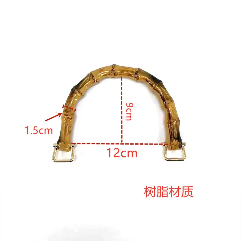 Bolso de mano hecho a mano, 2 piezas, marco de bambú, asas de repuesto