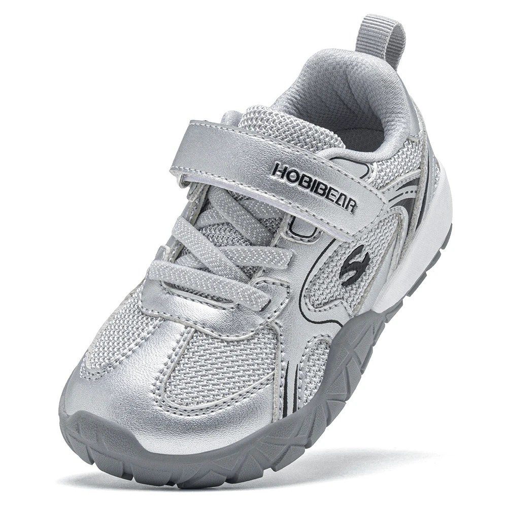 HOBIBEAR Kinder-Sneaker mit breiter Zehenbox, Klettverschluss, rutschfeste Wanderschuhe, Kunstleder-Mesh, Outdoor-Sneaker für Kleinkinder – Detail 3