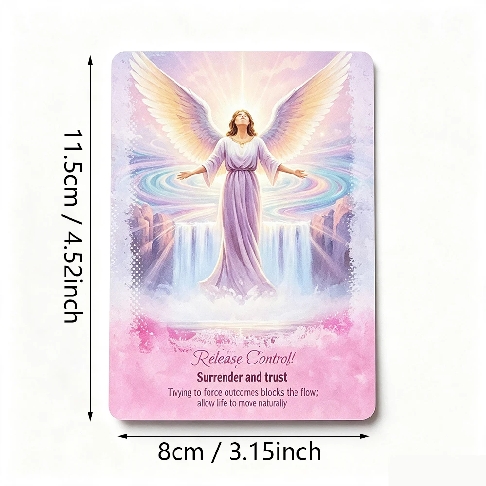Angels Guidance Oracle Deck - 44 Cards with Guidebook, Inspirational Divination Cards 11.5*8cm in Tin Box for Spiritual Growth
