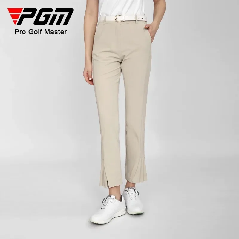 PGM Golf Clothing Women Sports Pants Summer Lady Trouser Breathable Slim Fit Sports Pants Stretch Tight Pleated Pants Wholesale