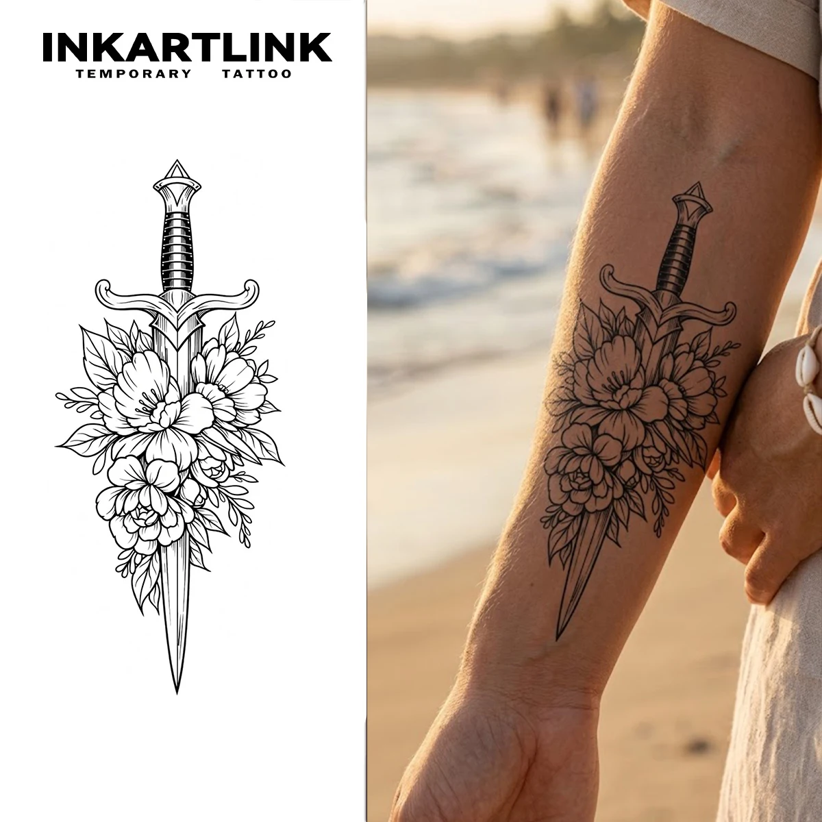 

INKARTLINK Soft & Sharp Juice Tattoo Patch Waterproof, Continuous Color Rendering for 1-2 Weeks, Essential for Trendy People