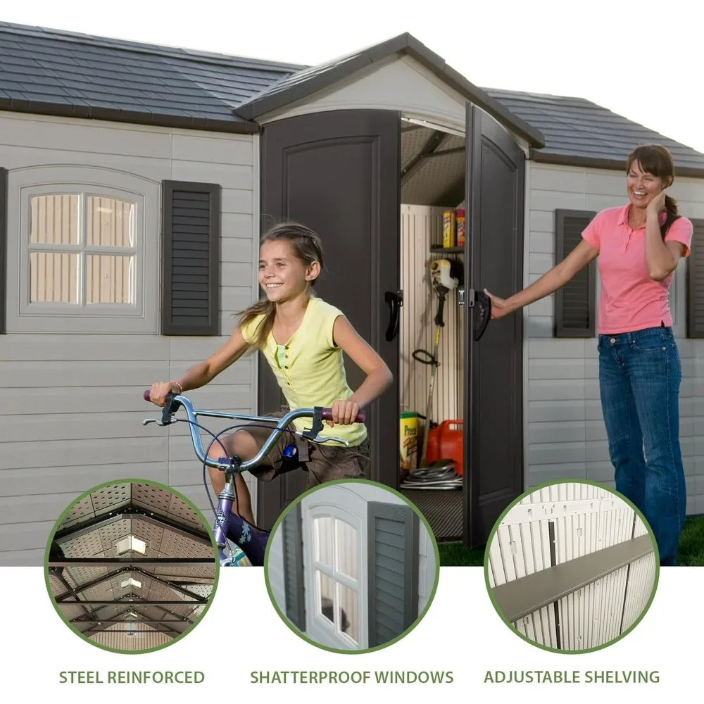 6446 Desert Sand Outdoor Storage Shed, 8x15 Feet