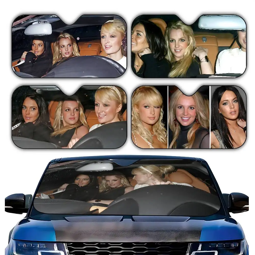 

Paris Britney Lindsay-Hilton Car SunShade Car Lightweight Windshield Universal Fit Folding Sun Shield Visor Covers