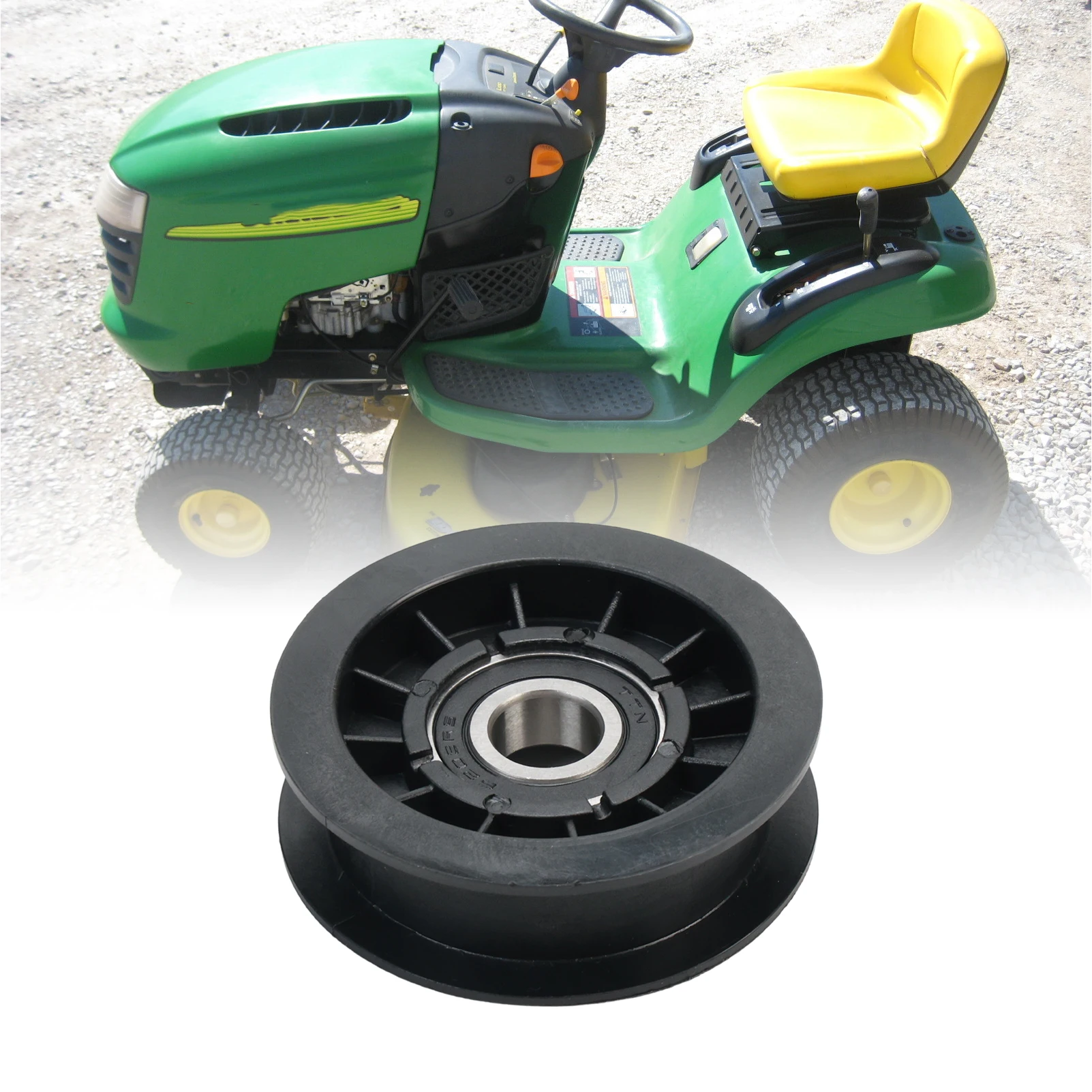 Kit de courroie d'entraînement et poulie plate V-Idler, compatible avec John Deere 102, 105, 108, 125, 145, remplace GX20006, GX20286, GX20287