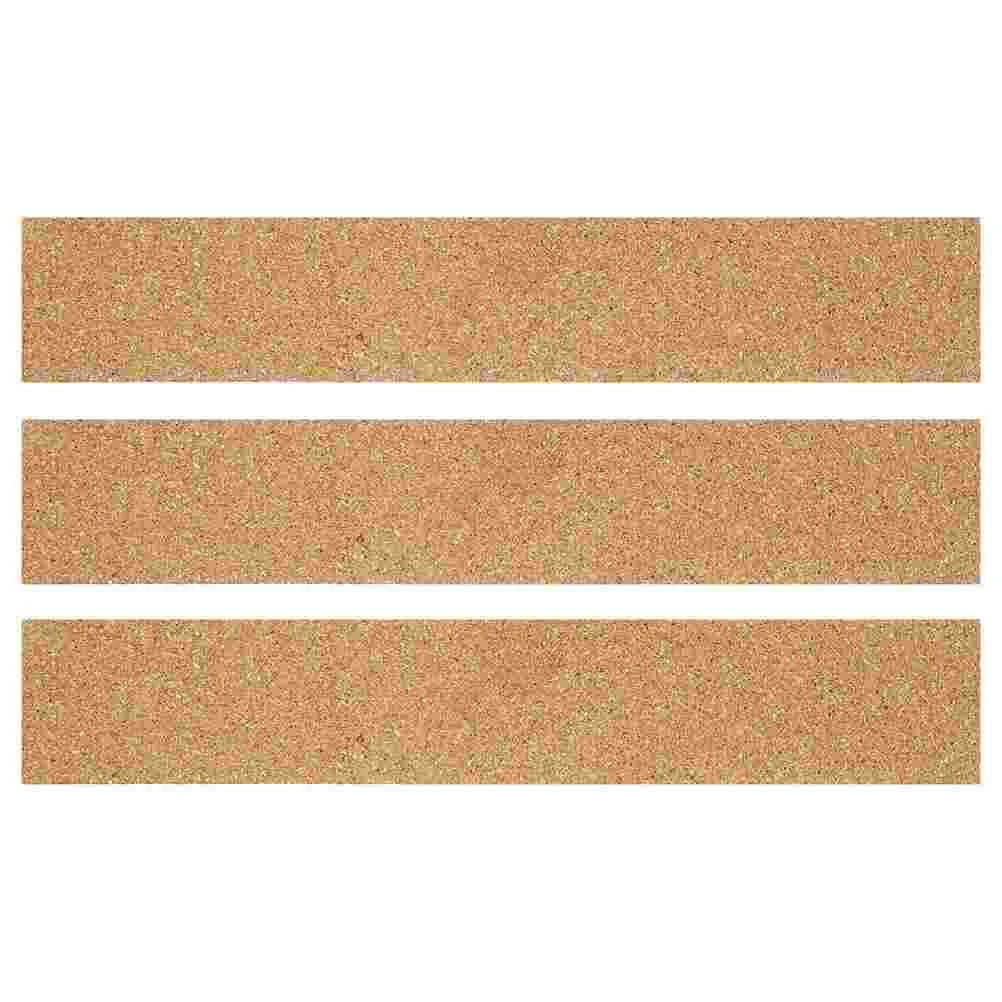 3 Pcs Self-adhesive Cork Strips Corkboard Wall Square Batten Office Bulletin Boards for Walls Frameless Memo Bars