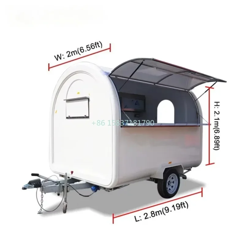 Mobile Food Truck Trailer Towable Fast Food Cart Dining Car Ice Cream Hot Dogs Snacks Chips Piazza Food Truck Trailer for Canada