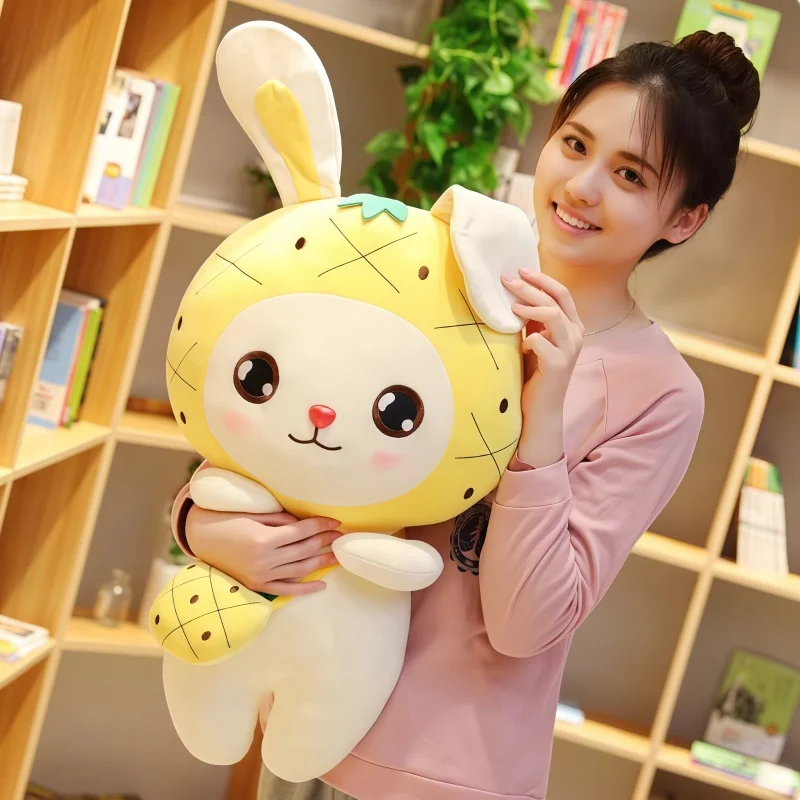 

Милая игрушка-кролик, мягкая пушистая пасхальная плюшевая игрушка-кролик с овощами, милый плюшевый кролик, плюшевая игрушка для детей, комфорт для подруги
