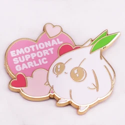 Emotional Support Garlic Positive Cute Heart Love Inspirational Badge Backpack Decoration Jewelry