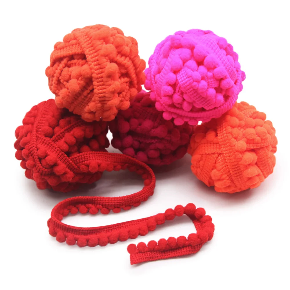 2 Yards Pom Pom Trim Ball Pompom Fringe Ribbon Sewing Lace Kintted Fabric Handmade Craft Accessories DIY