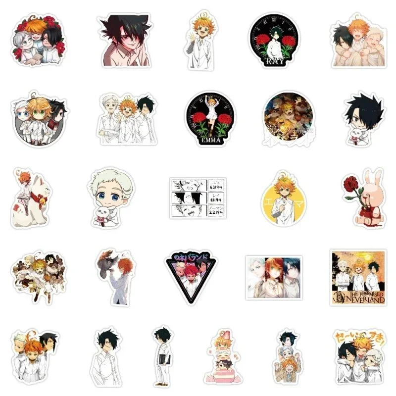 10/50/100pcs Promised Neverland Anime Sticker Cartoon Graffiti Stickers Waterproof Decal