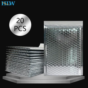 20 adet/grup gül altın/gümüş/mor/mavi ambalaj nakliye kabarcık Mailer plastik yastıklı zarflar hediye çantası posta zarf çanta