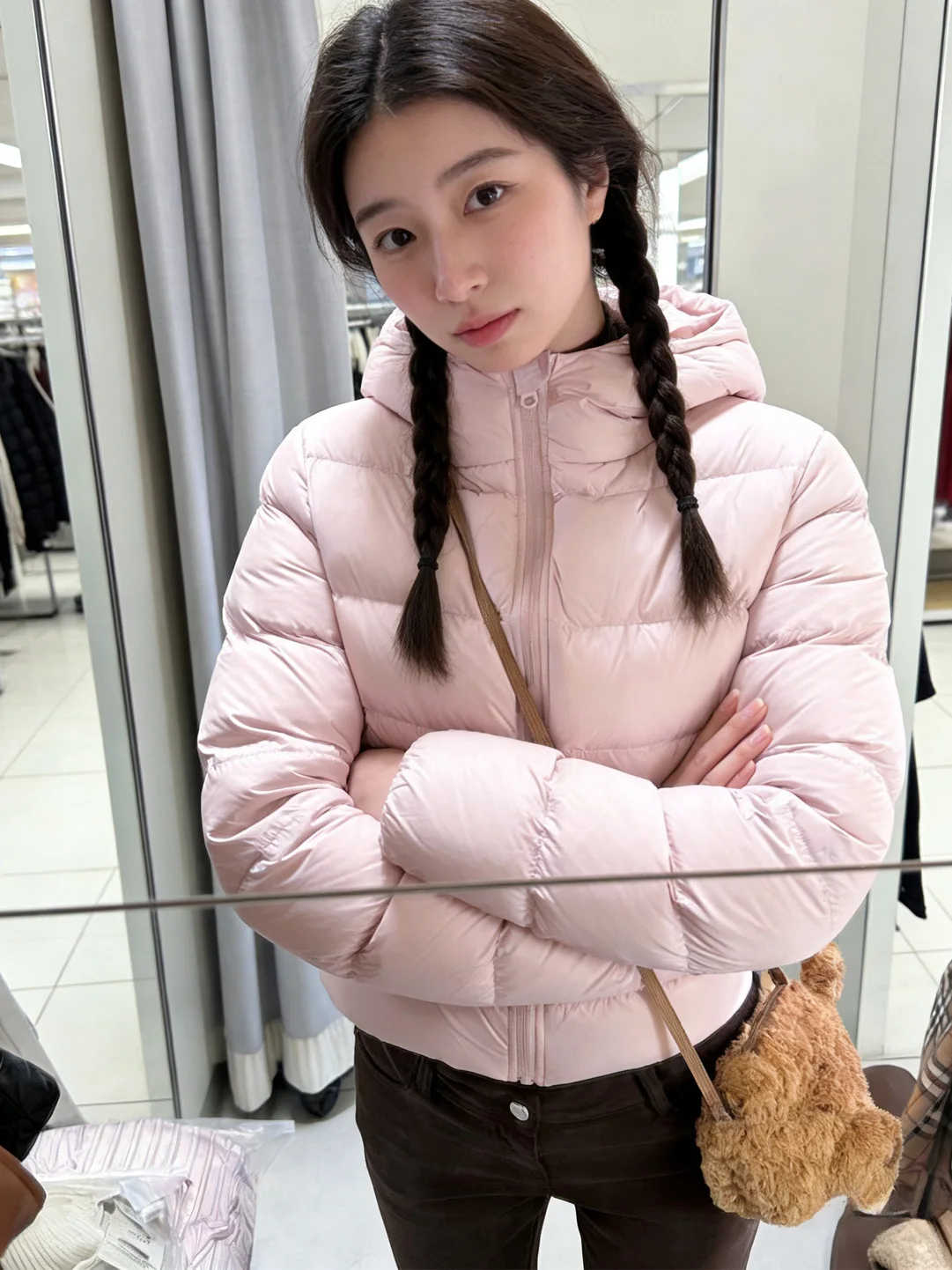 

Стильная утолщенная розовая хлопковая куртка с капюшоном, женская модная универсальная верхняя одежда в корейском стиле, зимняя новинка