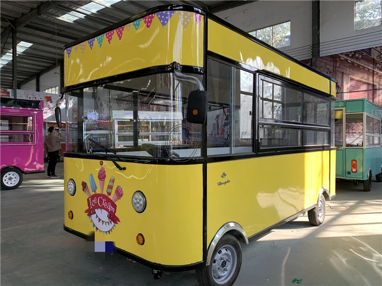 شاحنة طعام كهربائية، مقطورة مطبخ متنقلة، تصميم عصير هوت دوج، آلة بيع عربة الآيس كريم